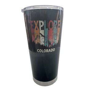 Boelter Brands Explore Colorado Tumbler 20 oz Double Wall Vacuum Insulated Black
